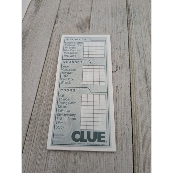 Clue Board Game Replacement Parts Detective Notes 2002 Plus Dice - Picture 3 of 4